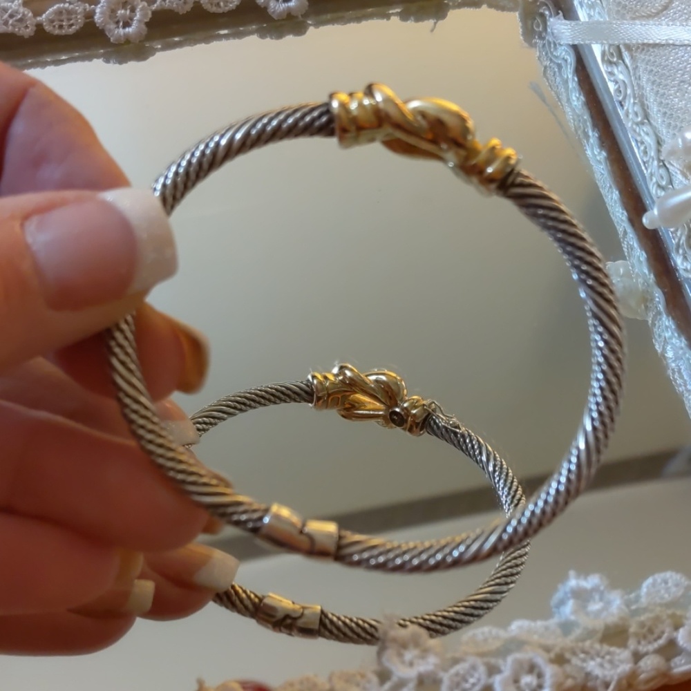JTL Designer 14K YG & Sterling Knot Cable Bracelet - Picture 2 of 10